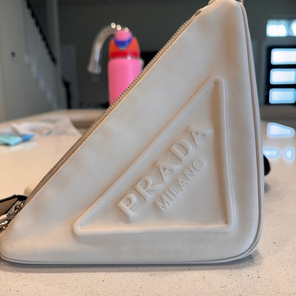 Prada Grace Lux Triangle Shoulder Bag White - Picture 9 of 9